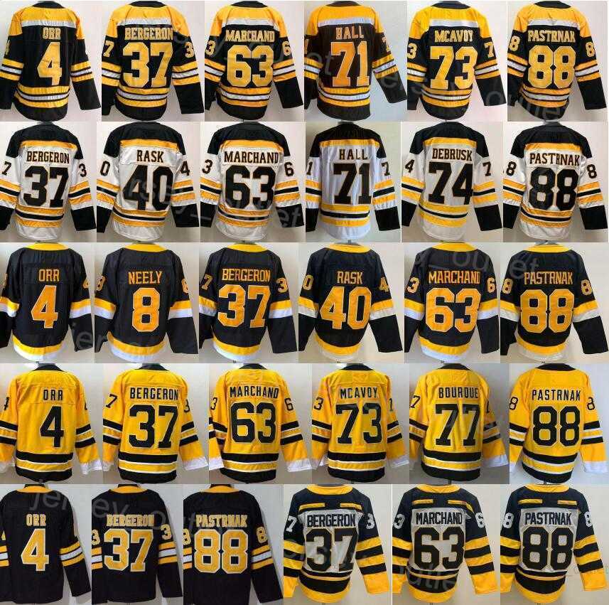 Reverse Retro Hockey 37 Patrice Bergeron Jersey 63 Brad Marchand 88 David Pastrnak 73 Charlie McAvoy 40 Tuukka Rask 74 Jake DeBrusk 71 Taylor Hall 4