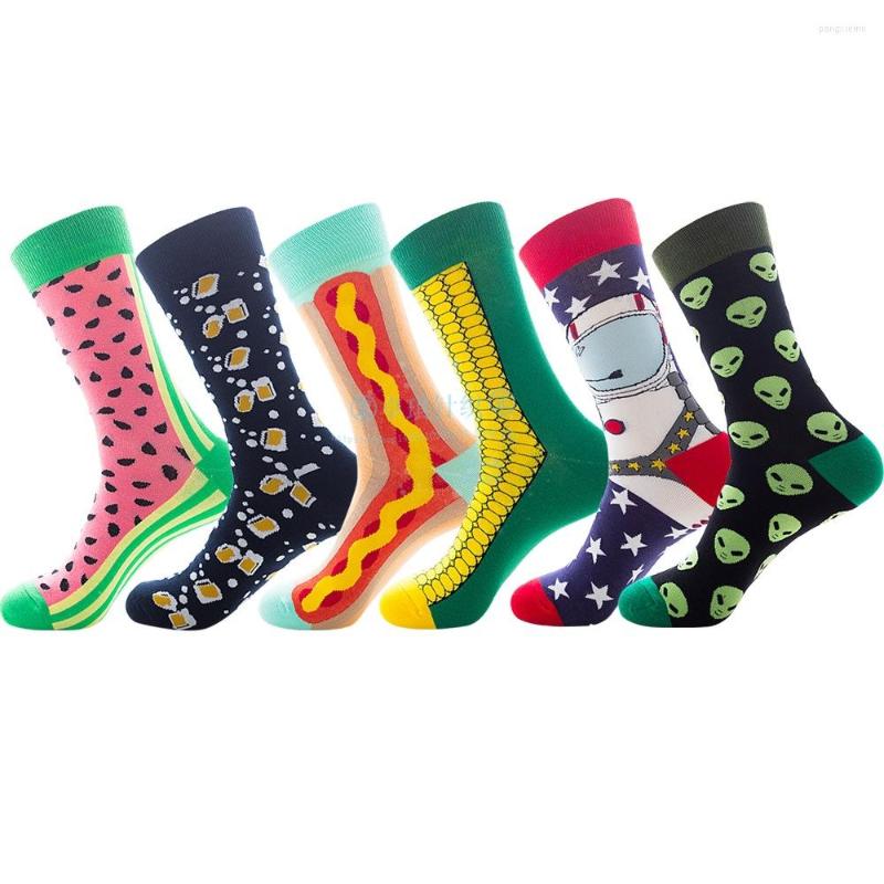 

Men's Socks Men's With Beer Corn Pattern Funny Watermelon Dog Cotton Men Gifts