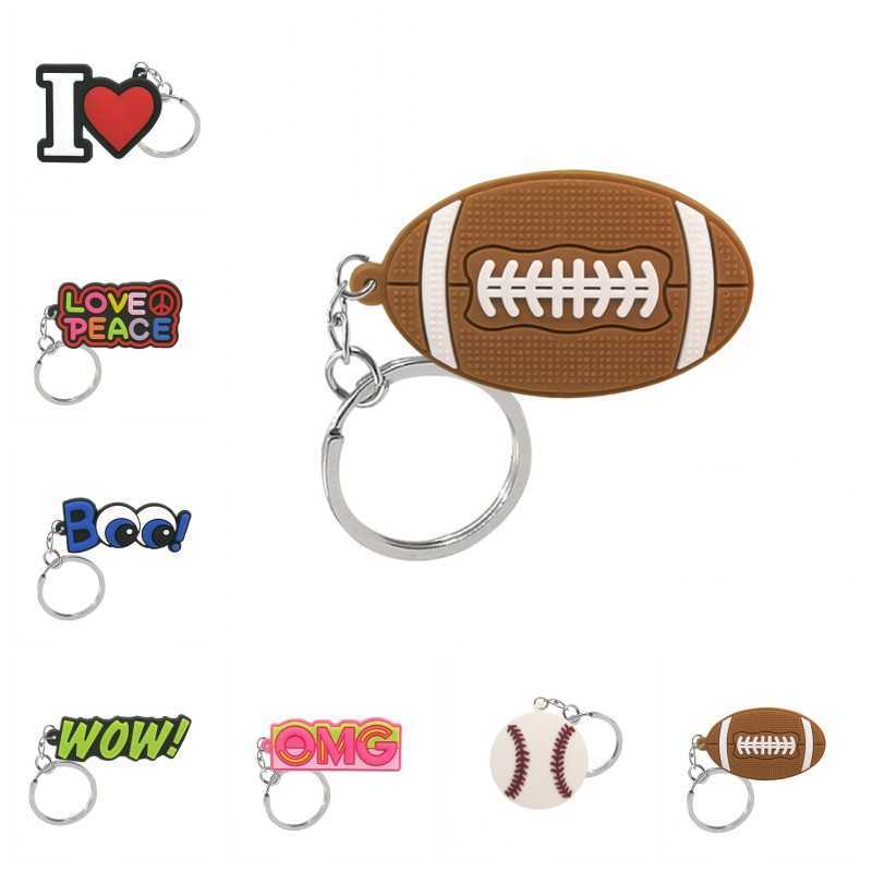 

Fashion keychainsKeychains Lanyards 1PCS PVC Cartoon Chain Mini Anime Figure Ring Kids Toy Pendant chain Holder fit women Charms Trinkets