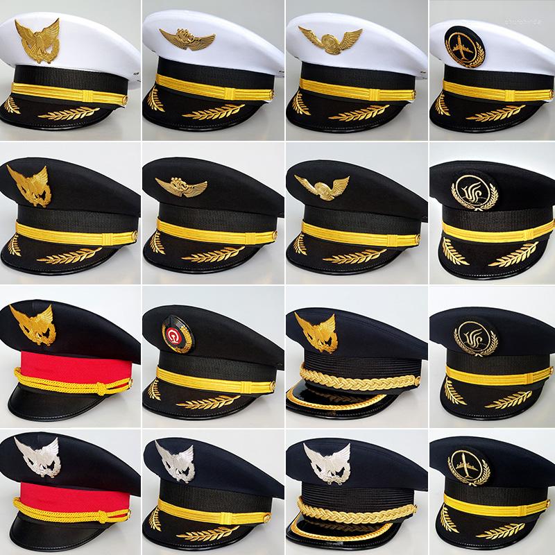 

Berets Big Hat Captain Uniform Pilot Civil Aviation Cap Fascinator Hats Fascinators For Women Elegant Wide Brim 2022, As shown