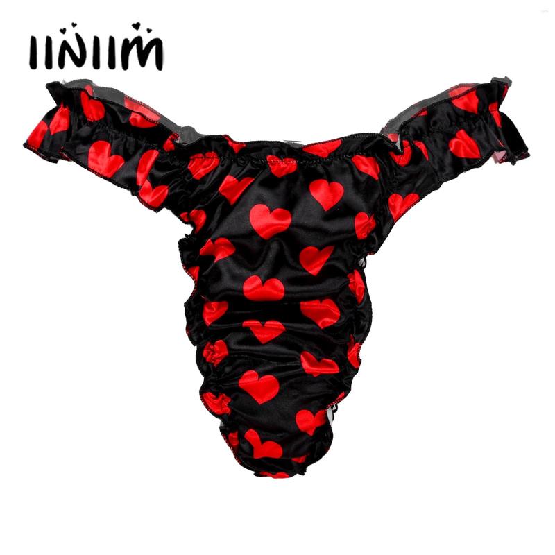 

Underpants Mens Lingerie Ruffled Frilly Sissy Bikini Underwear High Cut Open BuJockstraps Briefs Sexy Thongs Gay Panties, Pink