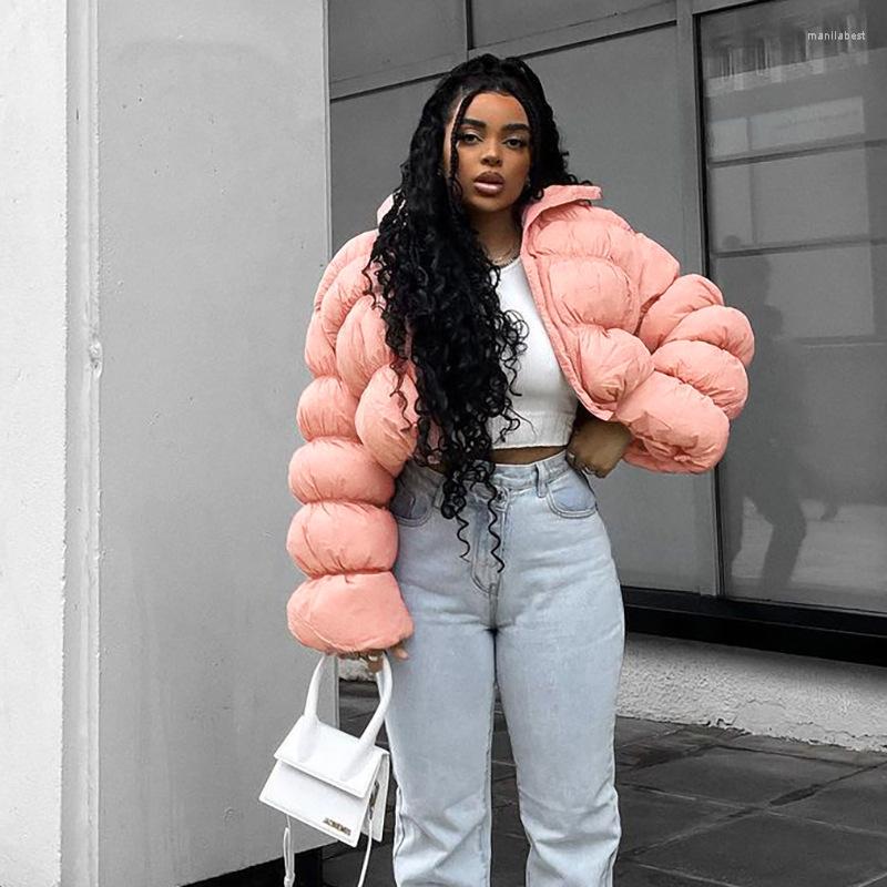 

Women' Trench Coats Winter Female Trend Short Warm Characteristic Design Sense Cotton Jacket, Pink