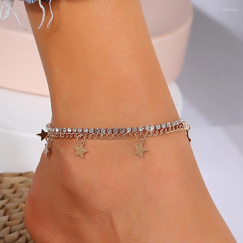

Anklets European And American Fashion Creative Niche Design Alloy Anklet Simple Retro Wild Five-Pointed Star