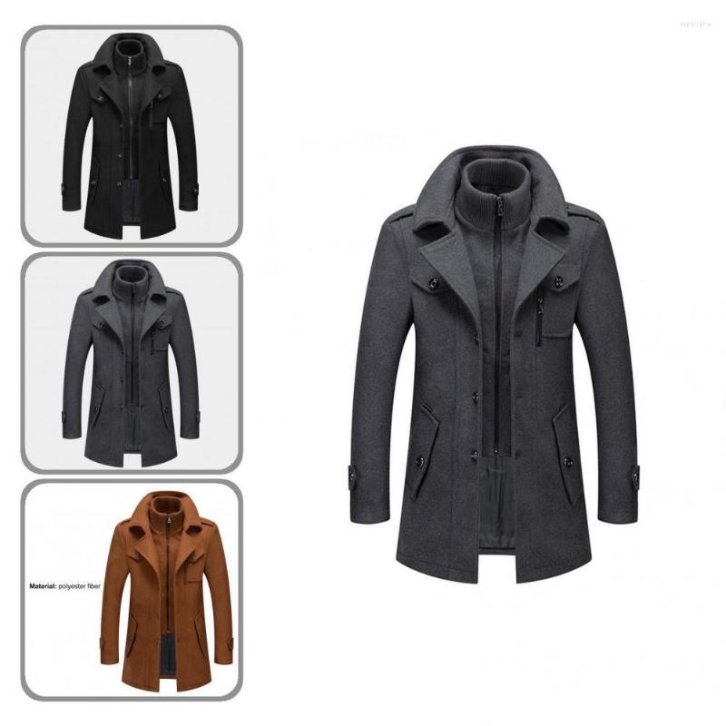 

Men's Jackets Men Coat Outwear Streetwear All Match Casual Mid Length Warm Jacket, Khaki