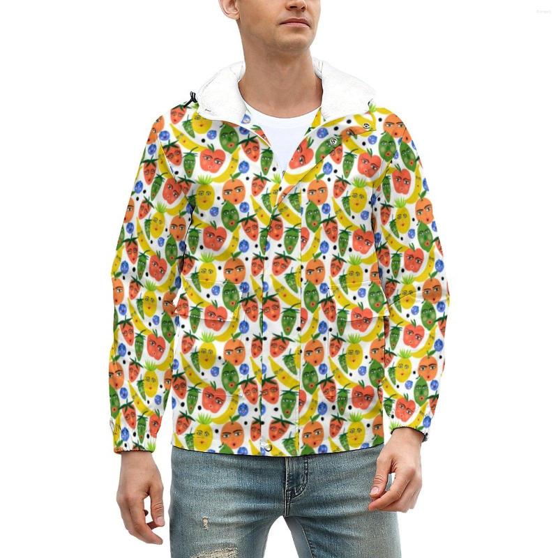 

Men' Jackets Funny Fruit Warm Cute Bananas Apples Waterproof Winter Coats Kawaii Casual Jacket Custom Outerwear Oversized Windbreak, Style-3