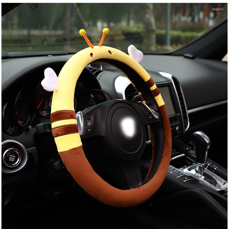 

Steering Wheel Covers Car Cover Universal Winter Short Plush Warm Handlebar Suitable For Girls Accessories Decoration