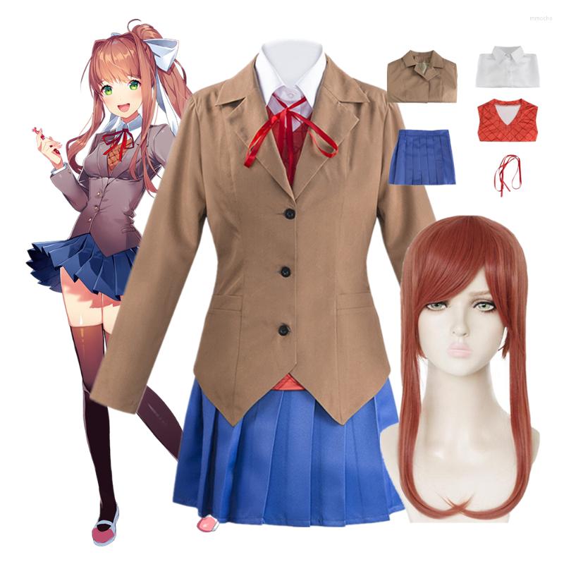 

Men' Tracksuits Anime Literature Club Monika Cosplay Sayori Yuri Natsuki Costume School Girl Women Uniform, A1