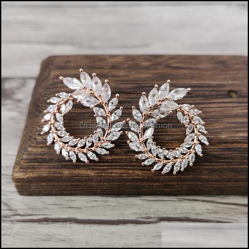 

Stud Luxury Clear Crystal Dazzling Cubic Zirconia Paved Olive Shape Circle Stud Earring For Women Party Bijoux Gift Er1121 Drop Deli Dhfpq