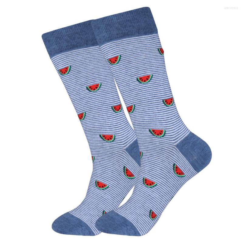

Men's Socks Funny Men's Watermelon Fruit Dress Cute Unisex Stripes Long Sock For Couple, Blue
