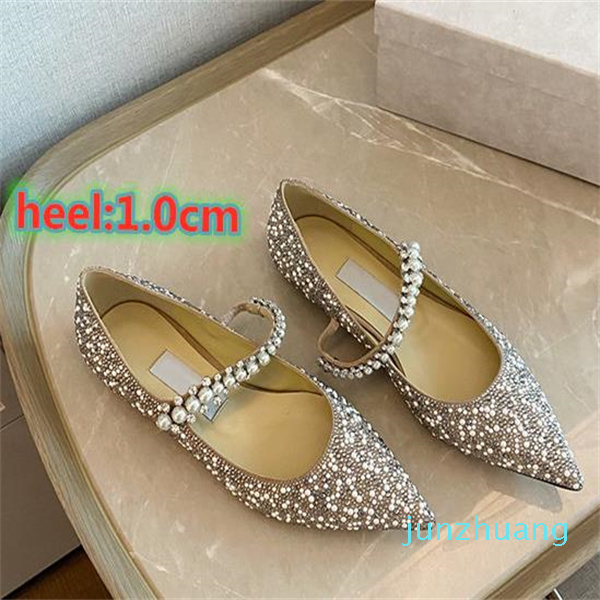 

2022 high heels leather pointed pearl diamond shoes wedding party shoes size 35-40, #1