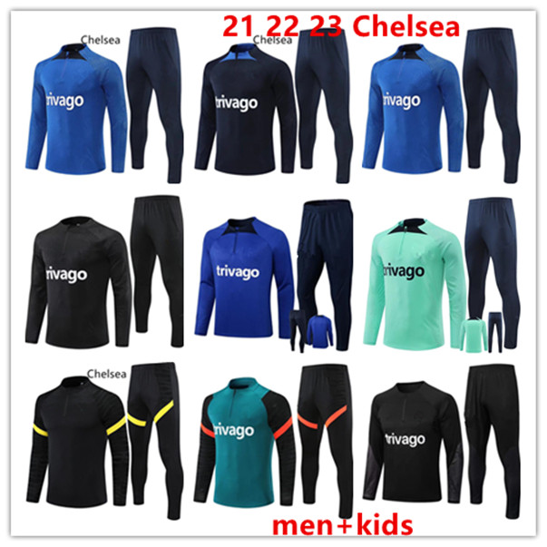 

2022 2023 Chelse soccer training suit ZIYECH cfc 22 23 KANTE PULISIC MOUNT HAVERTZ STERLING JORGINHO Half pull tracksuit football set survetement, 12