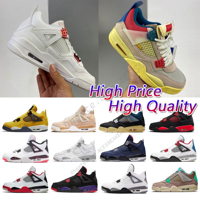 

designer Basketball Shoes Retros Sneakers Trainer Top Fashion With Box Military Black Cat Fire Red Thunder White Oreo Oklahoma Canvas High Jorden Og Jumpman 4, As pic12