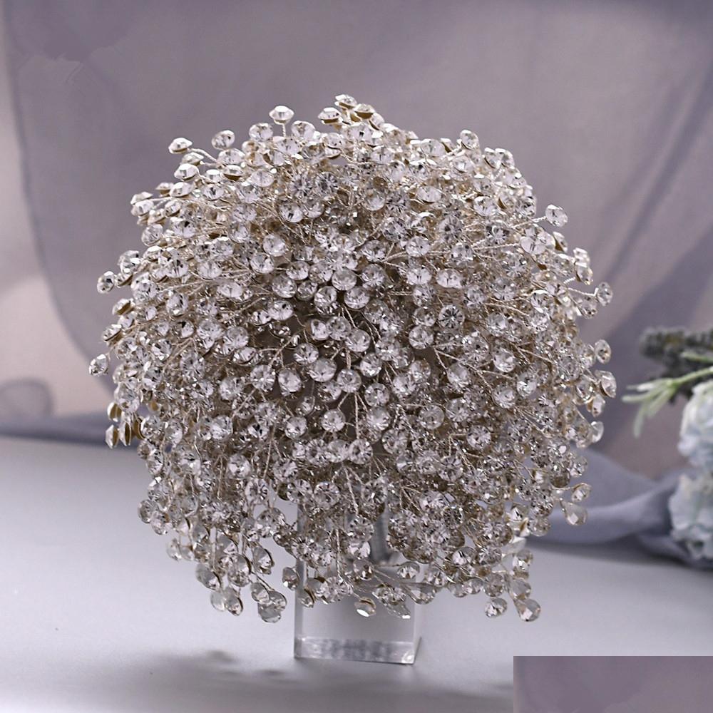 

Wedding Flowers Discount Bouquet Luxury Handmade Wedding Bridal Bouquets Crystals Flowers De Mariage Rose Drop Delivery 2022 Party E Dh0Bj