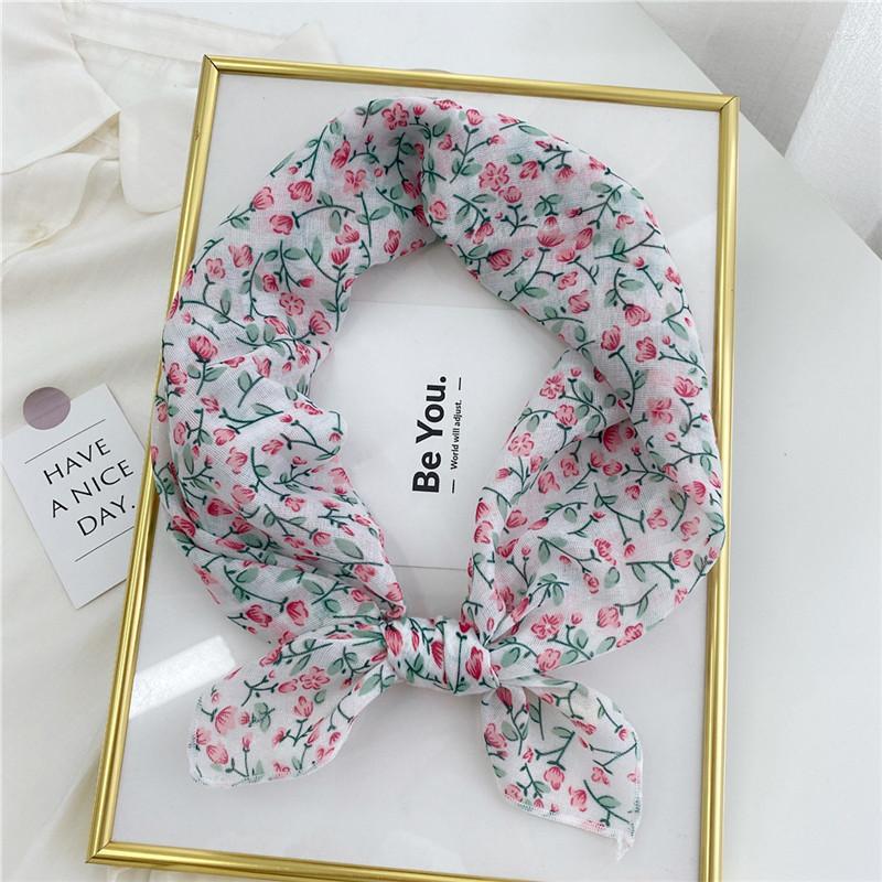 

Scarves 2022 Women Lovley Floral Viscose Shawl Scarf Female Fashion Print Soft Square Lady Bandanas 58 58Cm