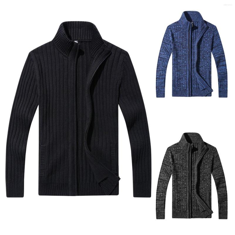 

Men' Sweaters Mens Knitting Top Coat Slim High Collar Long Sleeve Sweater Cardigan, Black