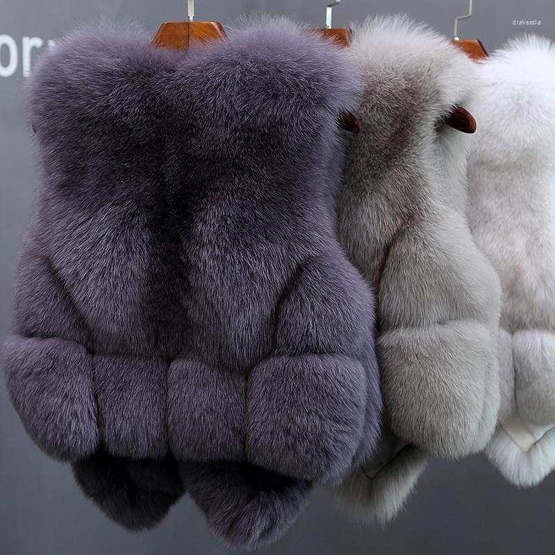 

Women' Fur 2022 Autumn Winter Women Short Faux Vest Coat Casual Female Sleeveless Jacket Fashion Loose Warm Furry Overcoat F19, White