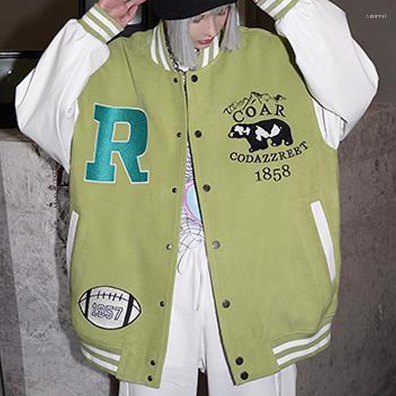 

Women's Jackets Harajuku Oversized Baseball Autumn Loose Coat Hip Hop Letter Printing Korean Jacket Women Casual