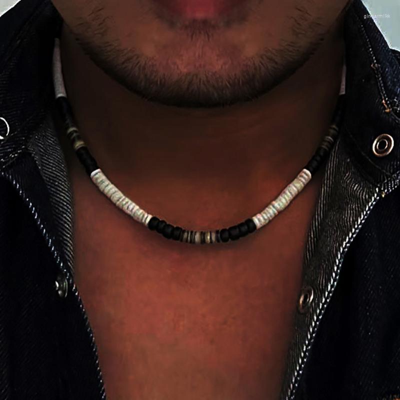 

Choker 2022 Summer Beach Bohemia Surfer Necklace For Men Simple Geometric Tribal Ethnic Coconut Shell Beaded Jewelry