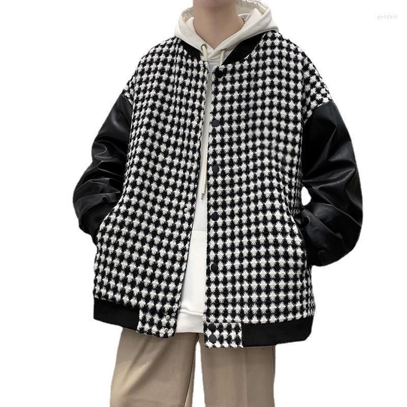 

Men' Jackets Men' Long Sleeve Stand Collar Jacket Handsome Loose Single Breasted Fashion Casual Tops, Black