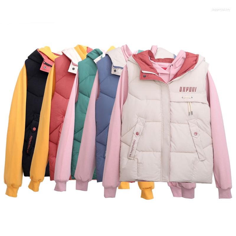 

Women's Vests 2022 Women's Padded Jacket Down Cotton Vest Autumn Winter Coat Female Sleeveless Top Loose Waistcoat Outwear L804, Black