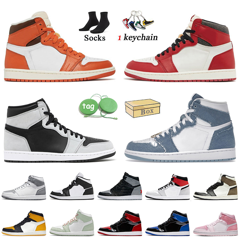 

With Box Jumpman 1 Basketball Shoes Starfish 1s High OG Lost and Found Denim Shadow Stealth Patent Bred Mid Homage Black White Dark Mocha, F12 dark mocha 36-47