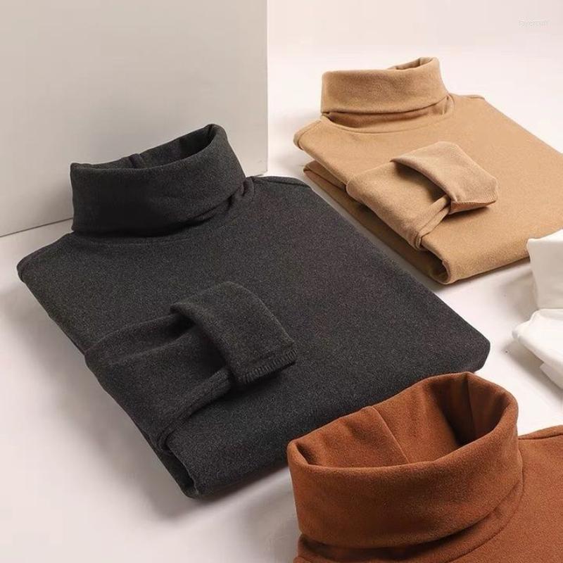

Men's T Shirts Men Thermal Underwear Turtleneck Tops Spring Autumn Bottoming Long Sleeved High Elastic Solid Casual Pullovers E966, White