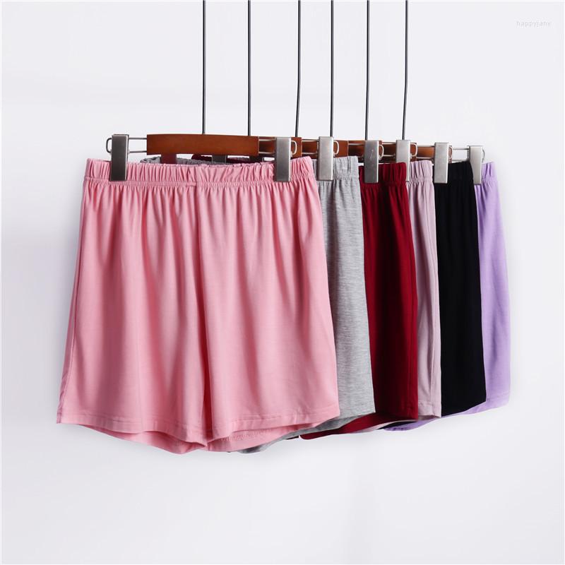 

Women's Sleepwear Modal Elastic Waist Women Home Sleep Solid Color Bottom Short Pants Woman Loose Casual Multicolor Pajama Shorts, Black