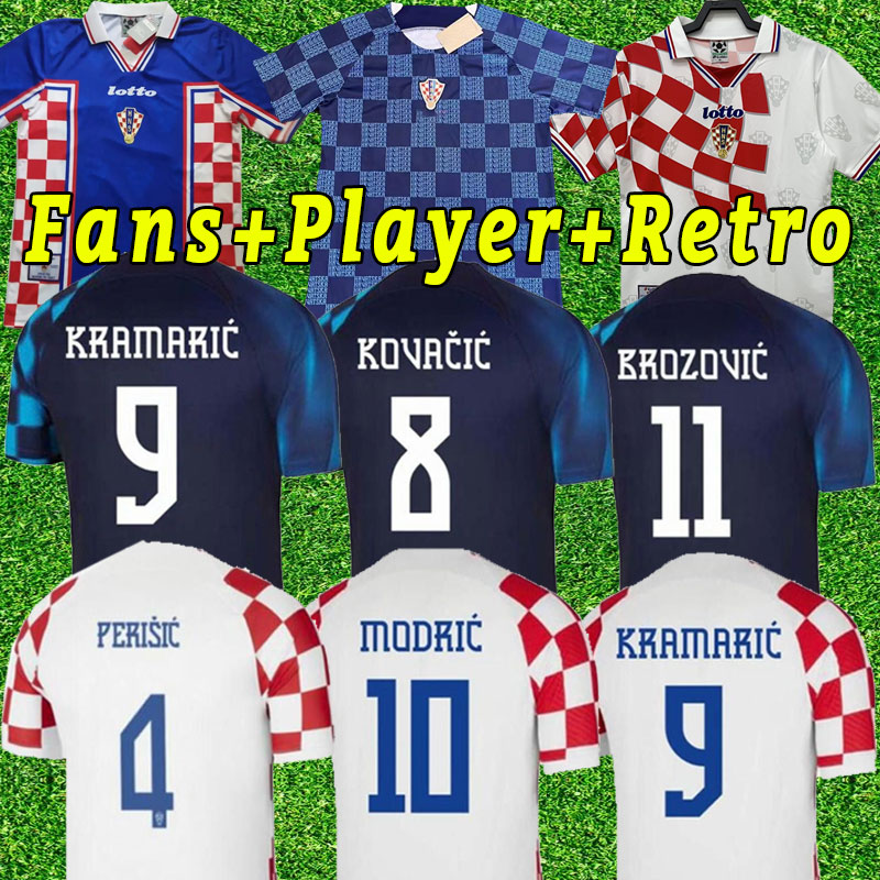 

2022 Croacia soccer jerseys MANDZUKIC MODRIC PERISIC KALINIC football shirt 22 23 Croazia RAKITIC CrOaTiA KOVACIC uniform fans player, 1998