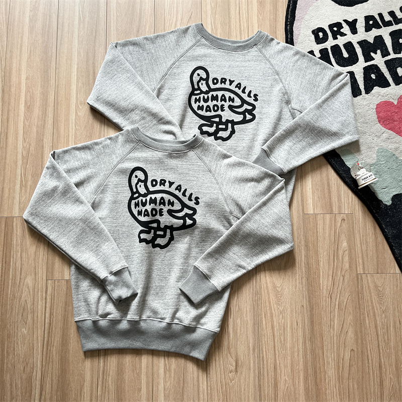 

Sweatshirts Men Women 1 Patchwork Duck Print Vintage Hoodie, Gray