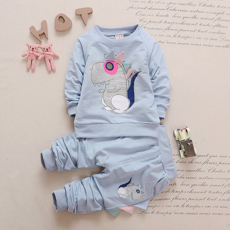 

Baby boys clothes spring autumn baby clothes set cotton Kids infant clothing dinosaur Long Sleeve Outfits 2Pcs baby tracksuit Set, Pink