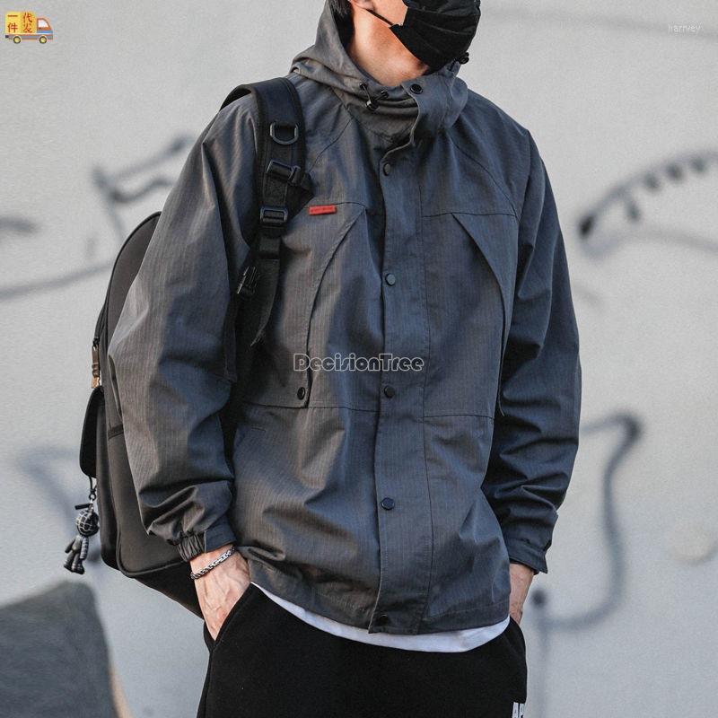 

Men's Jackets 2022 Spring And Autumn Cargo Coat Men's Hooded Loose Jacket Handsome Charging Clothes Lightweight Men Streetwear G270, Color1