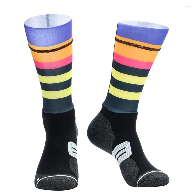 

Men's Socks Professional Cycling Rainbow Medium Tube Sports Men And Women Non-slip Breathable Outdoor Compression