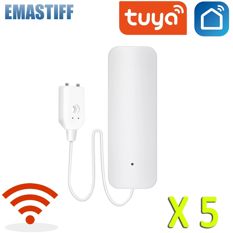 

Alarm Accessories WiFi smart Tuya Water Leakage Sensor System Compatible With smart Smart Life APP Easy Installation 221101