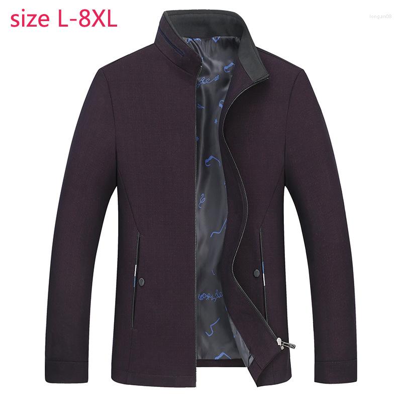 

Men's Jackets Super Spring Autumn 2023 Large Standing Collar Jacket Casual Loose Fashion High Quality Plus Size LXL2XL3XL4XL5XL6XL7XL8XL, Blue
