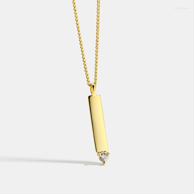

Pendant Necklaces Crystal Bar Necklace For Women High Polished Brass Vertical Pandant Gift Her Arrivial 2022 Wholesale 10pcs/lot