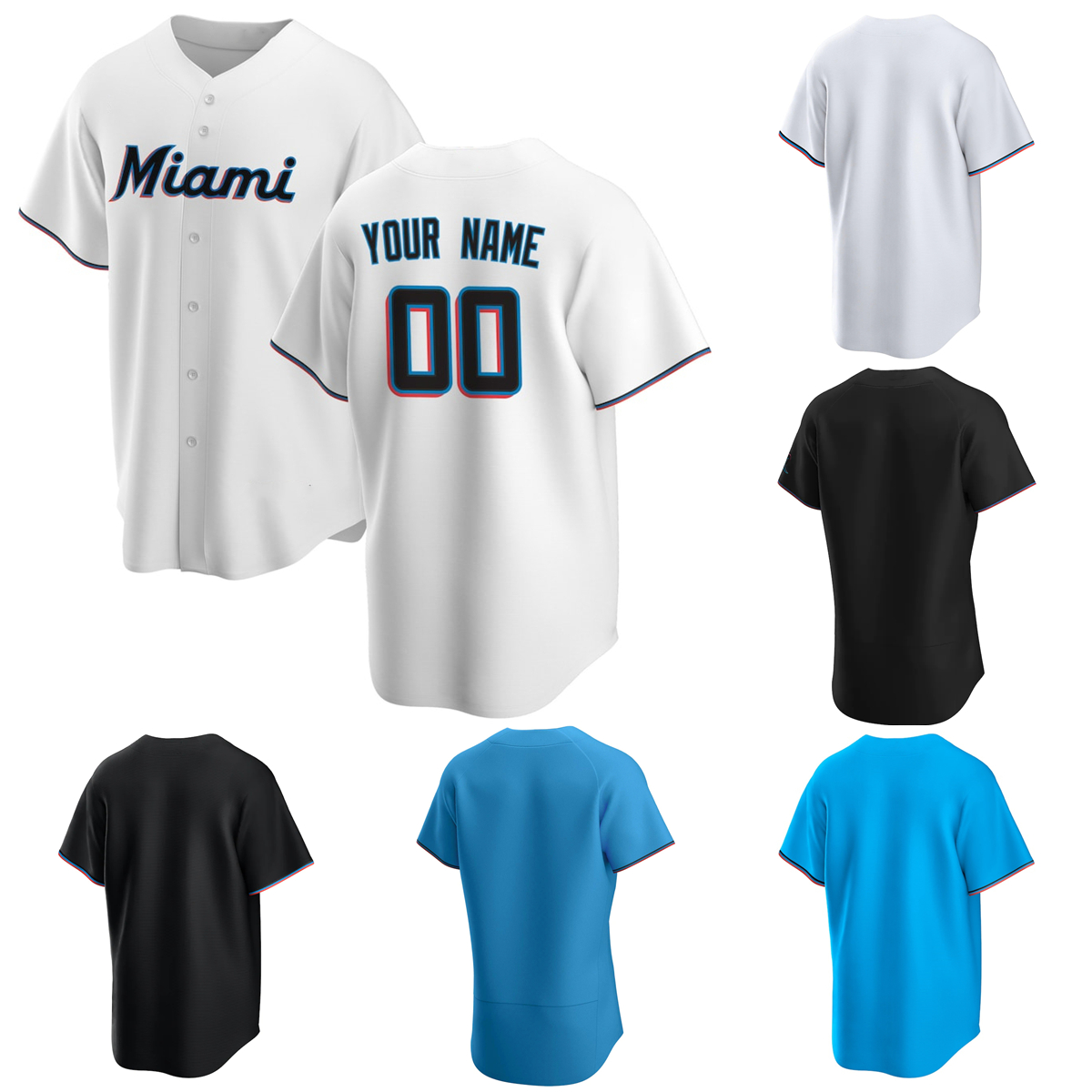 

2023 Miami Baseball Jerseys Custom Men Women Youth Brinson Aguilar Soler Anderson Rojas Bleier Wendle Alcantara Berti Cooper Luzardo Stallings Marlins, Men size s-6xl