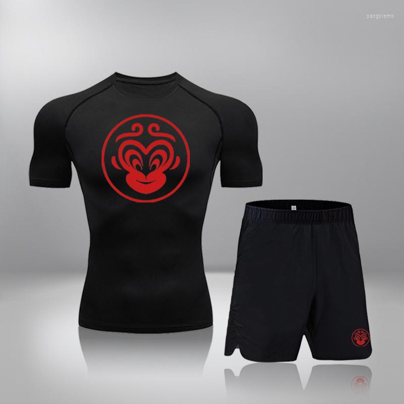 

Men' Tracksuits Men' Casual Sportswear Youth Fitness Sports Clothes Gym Running T-Shirt Outdoor Jogging Tops Breathable Elasticity, 2-piece short sleeve