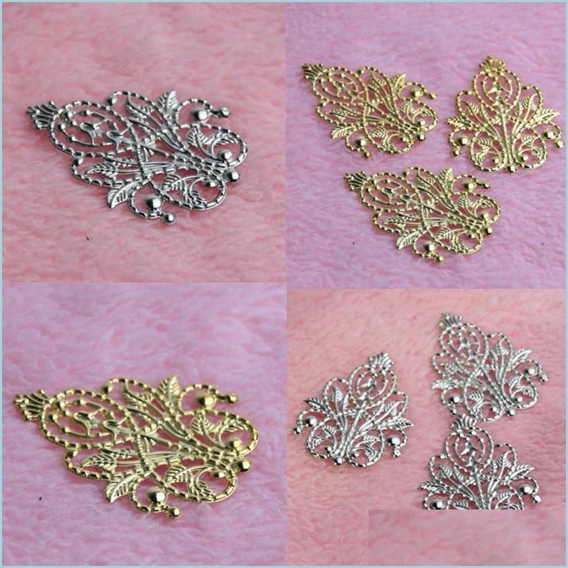

Other 20Pcs Gold/Sier Leaves Filigree Wraps Connectors Metal Crafts Connector For Jewelry Making Diy Accessories Charm Pendant Drop Dhz4U
