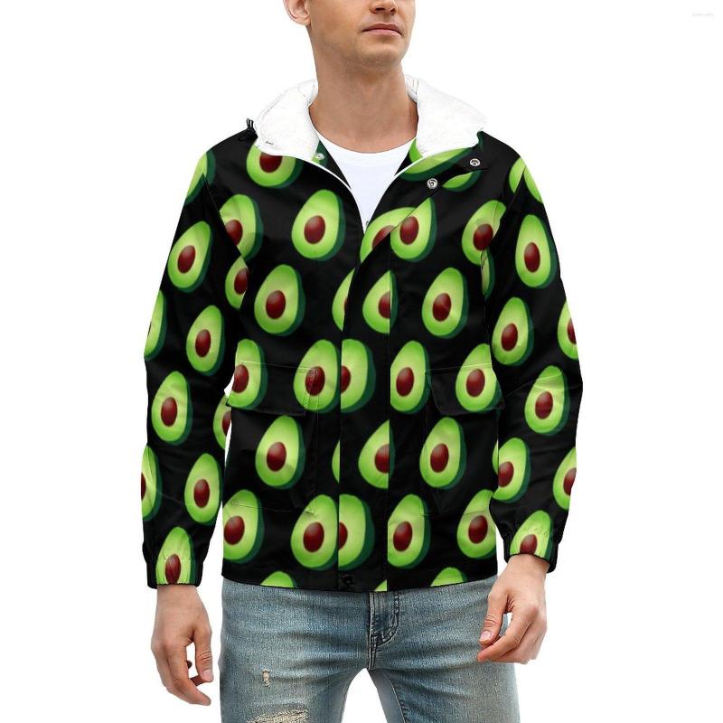 

Men' Jackets Funny Fruit Thick Cute Avocado Print With Pockets Winter Coats Modern Casual Jacket Pattern Classic Oversize Windbreak, Style-3