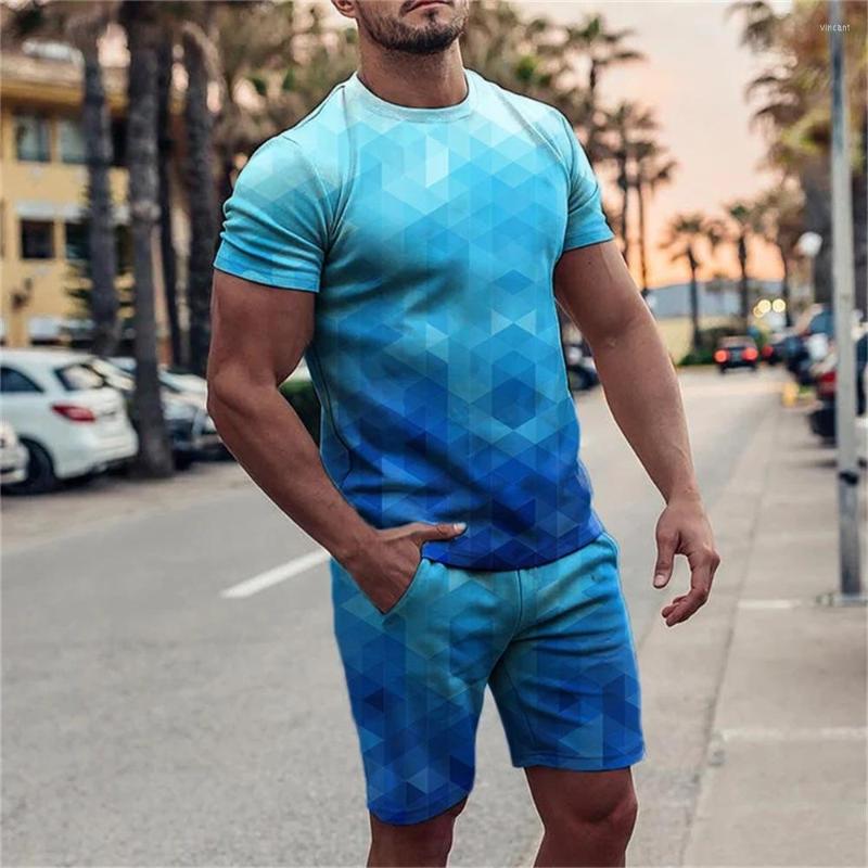 

Men's Tracksuits Men's Summer T-shirt/Shorts Set Round Neck Casual Streetwear Beach Oversized Resort Wear 2 Pieces 3D Printing Trend, 01-tz-0772