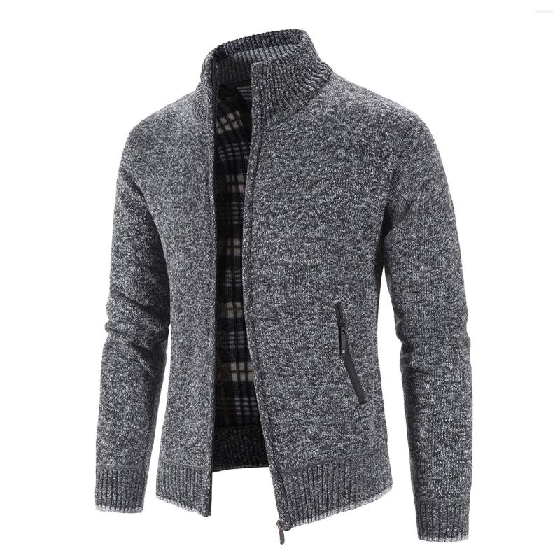 

Men's Sweaters Men Cardigan Slim FIit Casual Sweater Coats Jackets 2022 Winter Thicker Warm Stand-up Collar Cardigans Chenille 3XL, Gray