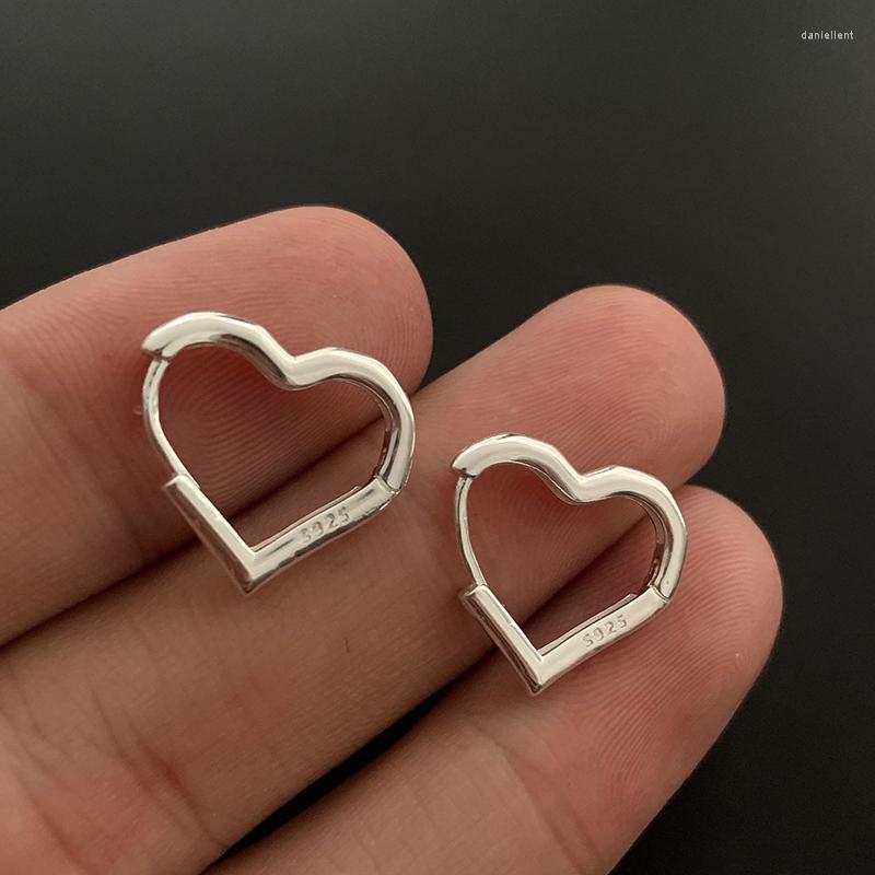 

Stud Earrings Minimalist Silver Color For Women Trendy Elegant LOVE Heart Hollow Geometric Party Jewelry Prevent Allergy