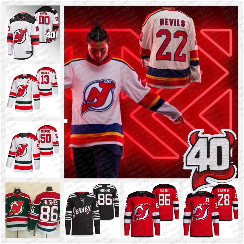 

#86 Jack Hughes 2023 Reverse Retro Jersey 91 Dawson Mercer Nico Hischier Dougie Hamilton Ondrej Palat P.K. Subban Damon Severson Jesper Bratt Erik Haula Devils Jerseys, Womens as shown s-2xl