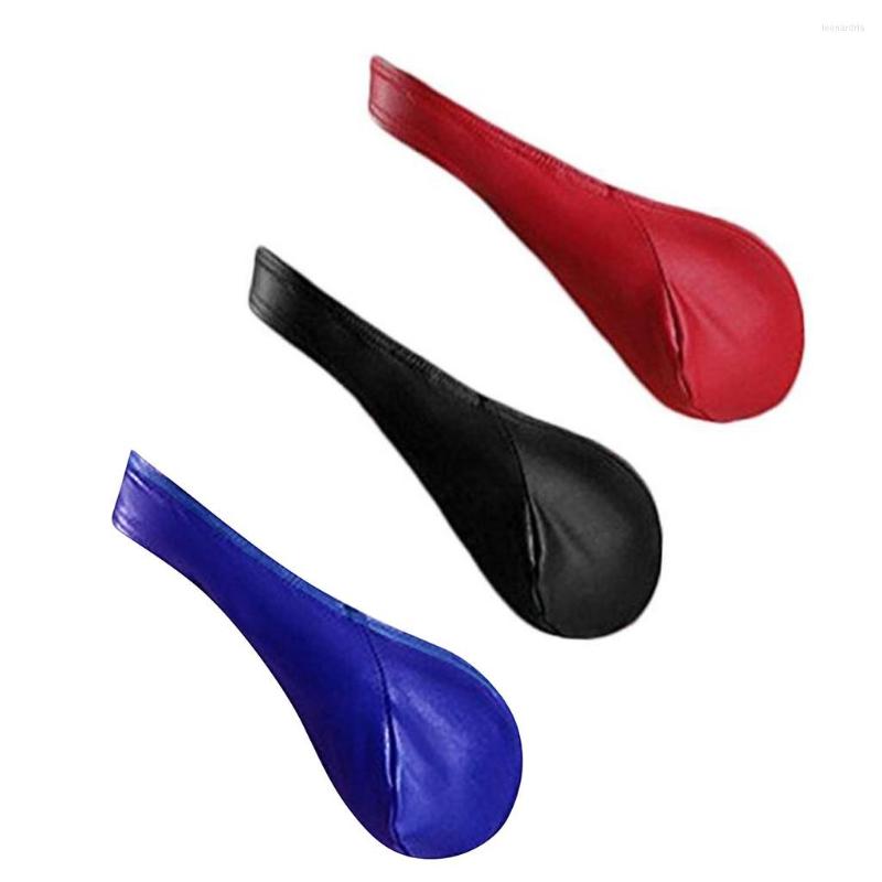 

Men's G Strings Briefs Sexy Half Thong Bulge Pouch Underwear Men One Side Jockstrap Bikini Solid Underpants, Blue