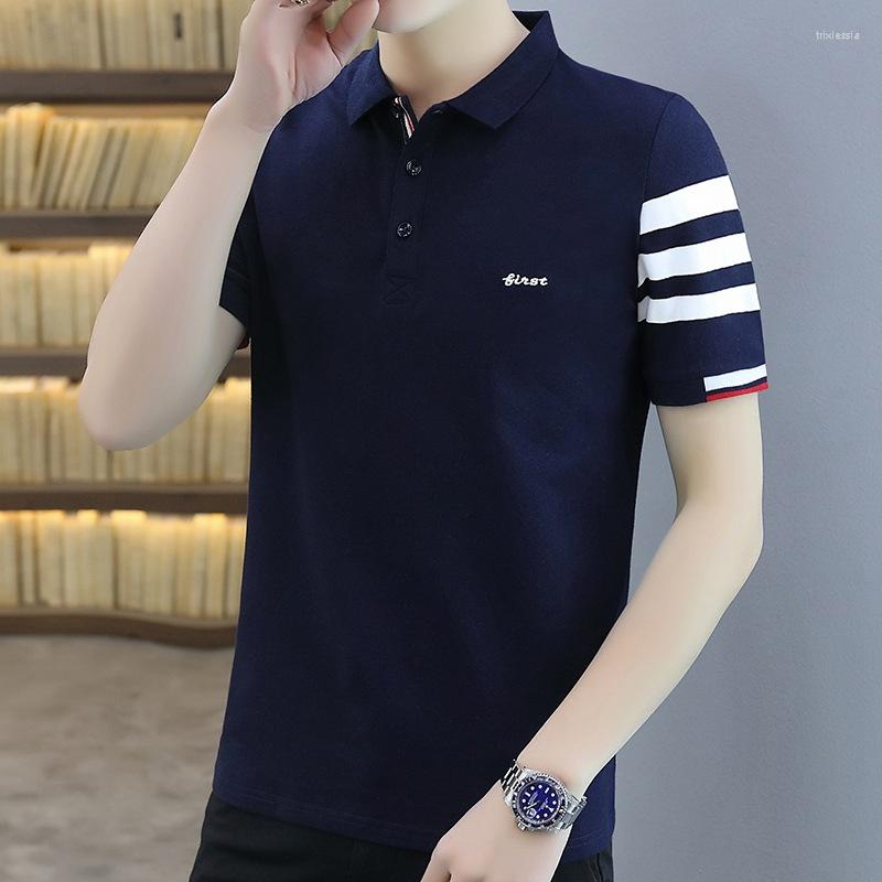 

Men's T Shirts Mens T-shirts Simplicity Straight Short Sleeve Casual Loose Clothing Fashion Style Lapel Breathable Slim All-match Cotton Men, White