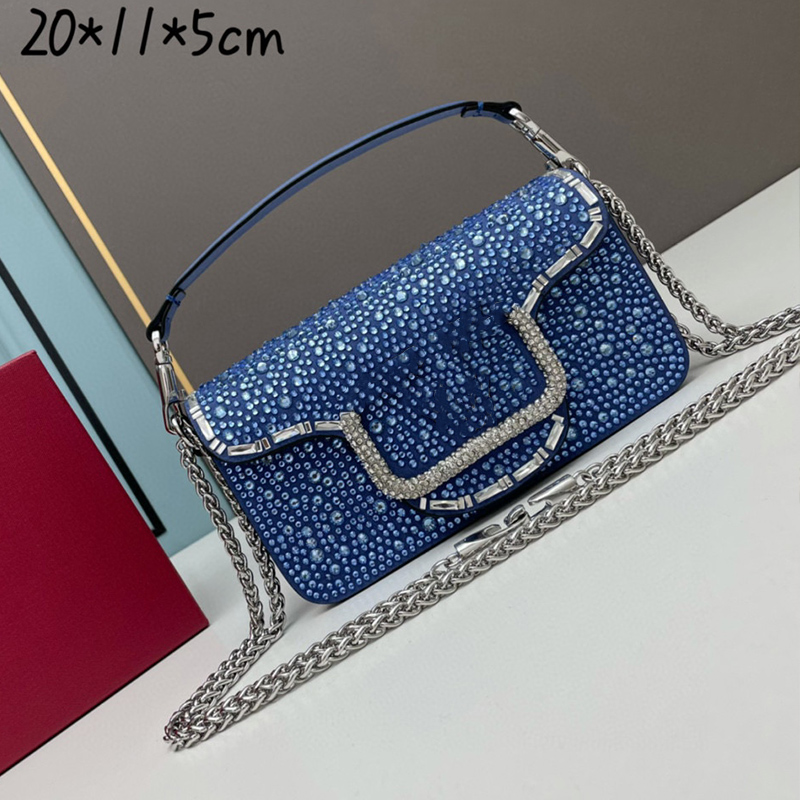 

Luxury Crystal mini ladies bag fashion multifunctional chain detachable shoulder strap portable diagonal shoulder leather flip bag, Gold