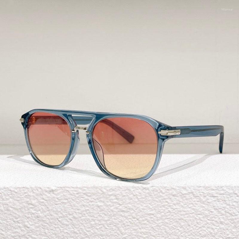 

Sunglasses Acetate Translucent Tinted Oval Men Fashion Gradient Lens