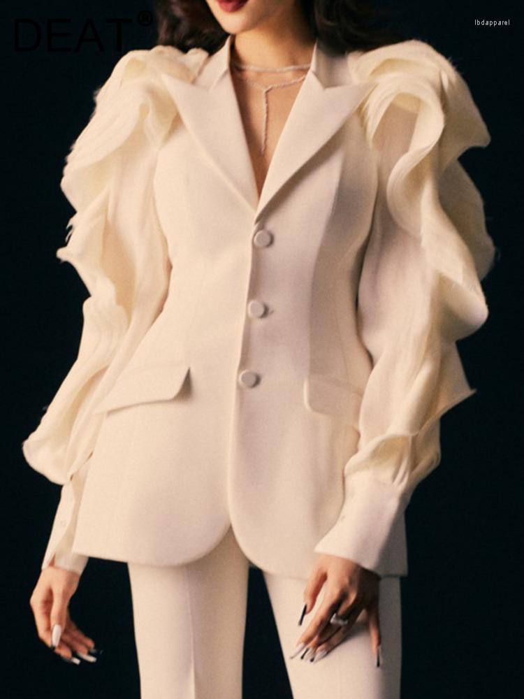 

Women' Suits Fashion Women' Blazer Notched Single Breasted Mesh Folds Long Sleeve Suit Jackets Temperament Summer 2022 17A2033, As shown