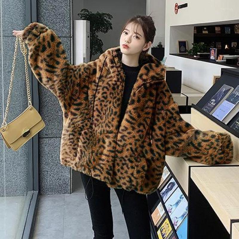 

Women's Fur 2022 Women Coat Winter Causal Soft Hooded Pocket Zipper Fleece Plush Female Warm Faux Fluffy Jacket, Bao wen