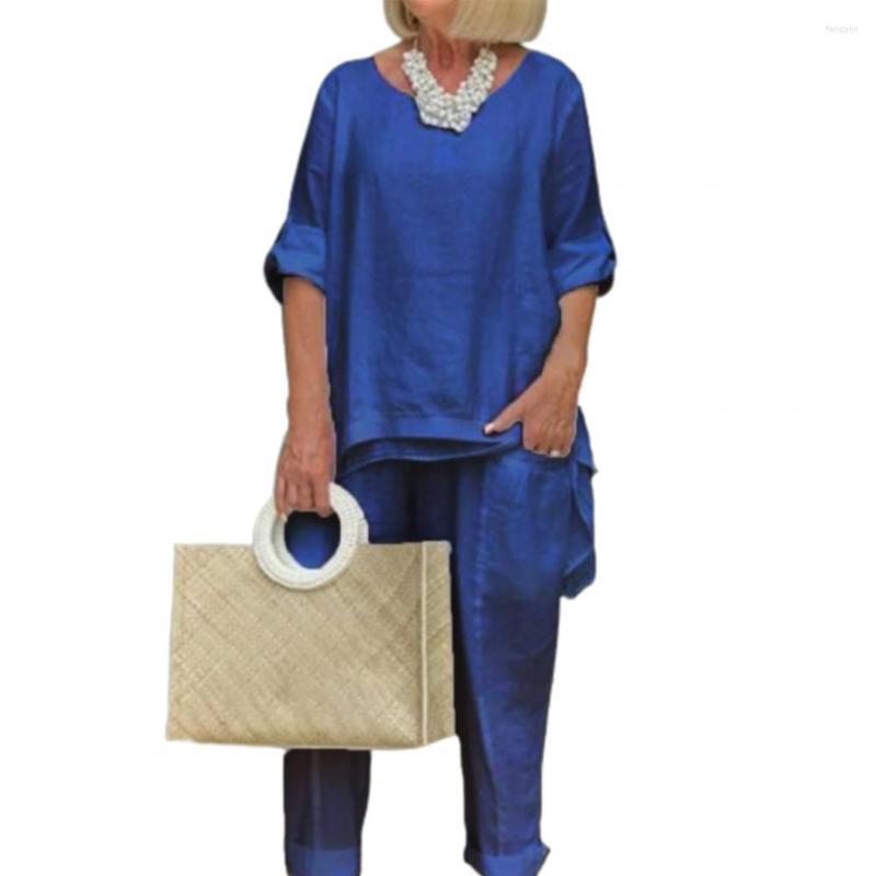 

Women's Two Piece Pants 1 Set T-shirt Casual Outfit Homewear Round Neck Blouse Elastic Waist Streetwear, Black